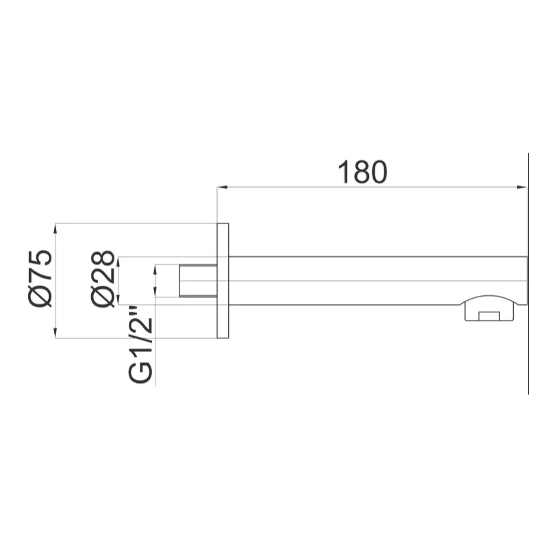 Herz Unitas Pure UH12202 zidni izliv za kadu 180 mm hrom