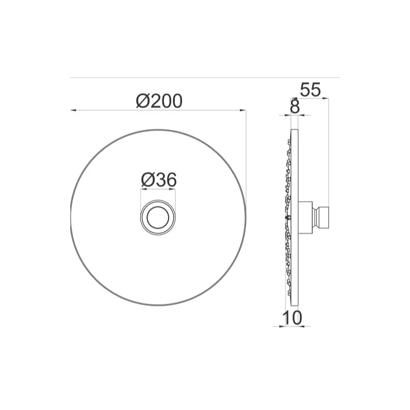 Herz Unitas Pure nadglavna tuš ruža Ø 200 mm (UH12104) - Slika 3
