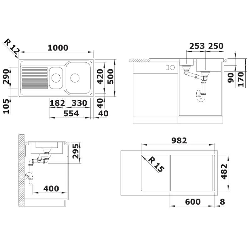 Blanco Tipo II 6 S sudopera 100x50 cm inox (526620) - Slika 3