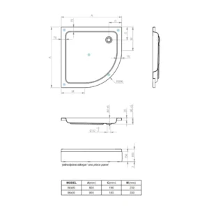 Aquaestil Projecta R80 tuš kada sa oblogom 80×80 6070048 Aquaestil Projecta R80 tuš kada sa oblogom 80×80 cm bela akrilna šifra 6070048