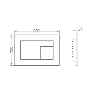 Tehnički crtež TECE Velvet tipke 9240734