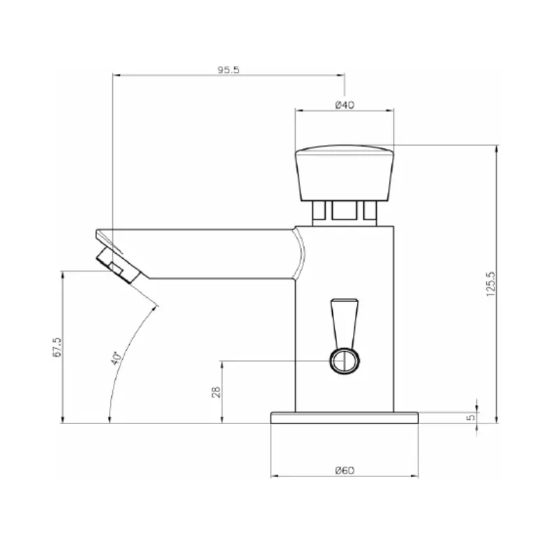 Unitas P10 MIX potisna slavina za lavabo hrom