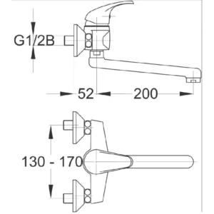 Herz Unitas Simpaty S70 slavina za sudoperu 00281 zidna hrom jednoručna