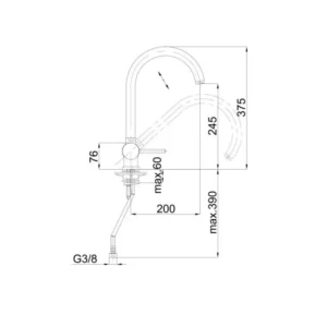 Herz Unitas Fresh f22 slavina za sudoperu 00136 pregibna hrom