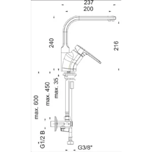 Herz Unitas Infinity i21 slavina za sudoperu 01171 3 cevi sa ek ventilima hrom