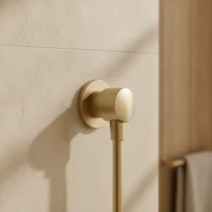 Hansgrohe FixFit E zidni priključak za tuš crevo bez nepovratnog ventila – brušena bronza (27454140)