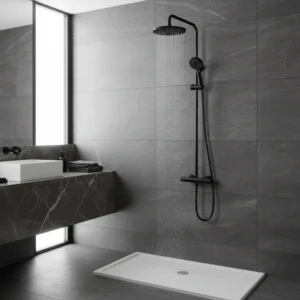 Hansgrohe Vernis Blend MattBlack slavina za kadu termostatska sa usponskim tušem (26089670)
