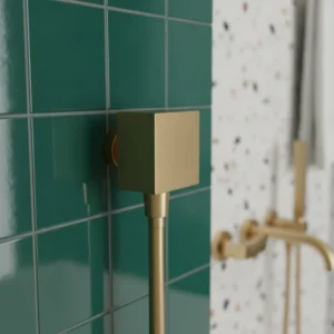 Hansgrohe FixFit kvadratni zidni priključak za tuš crevo sa nepovratnim ventilom – brušena bronza (26455140)