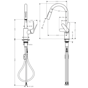 Hansgrohe Focus M41 240 slavina za sudoperu sa izvlačnim tušem