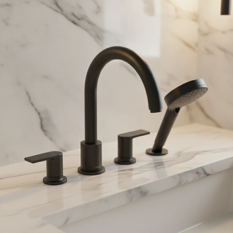 Hansgrohe Vernis Shape MattBlack ugradna slavina za kadu sa 4 otvora (71459670)