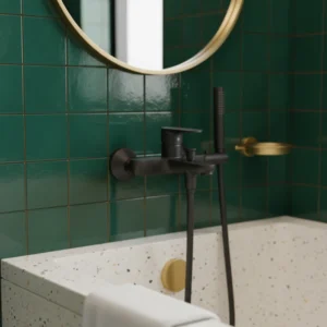 Hansgrohe Vernis Blend MattBlack slavina za kadu sa prebacivačem