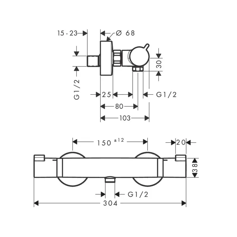 Hansgrohe Ecostat Comfort slavina za kadu termostatska (13116000) - Slika 3