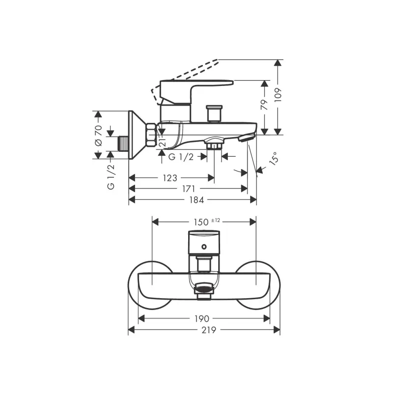 Hansgrohe Vernis Blend 71440000 slavina za kadu hrom