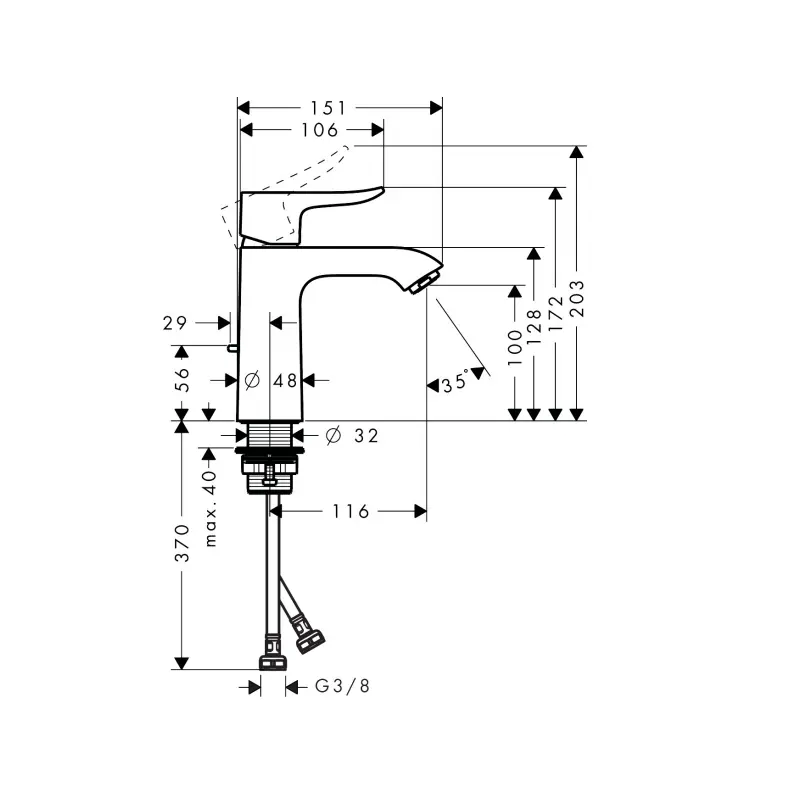 Hansgrohe Metris 110 slavina za lavabo hrom sa sifonom