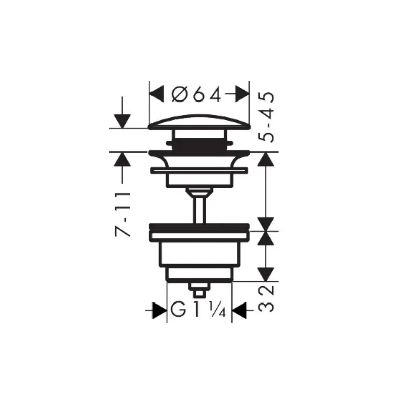 Hansgrohe 50100140 Klik-Klak odvodni ventil za lavabo i bide u brušenoj bronzi