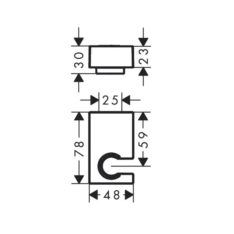 Hansgrohe Porter E 28387670 zidni držač tuš ručice mat crni