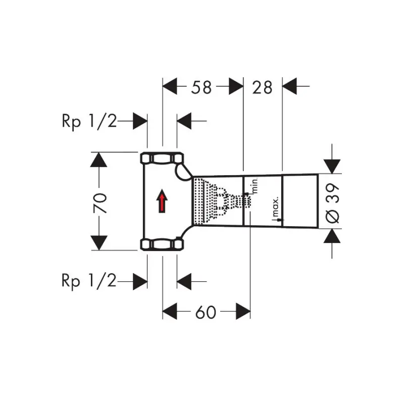 Hansgrohe 15974180 osnovni ugradni element za keramički zaporni ventil 40 l/min