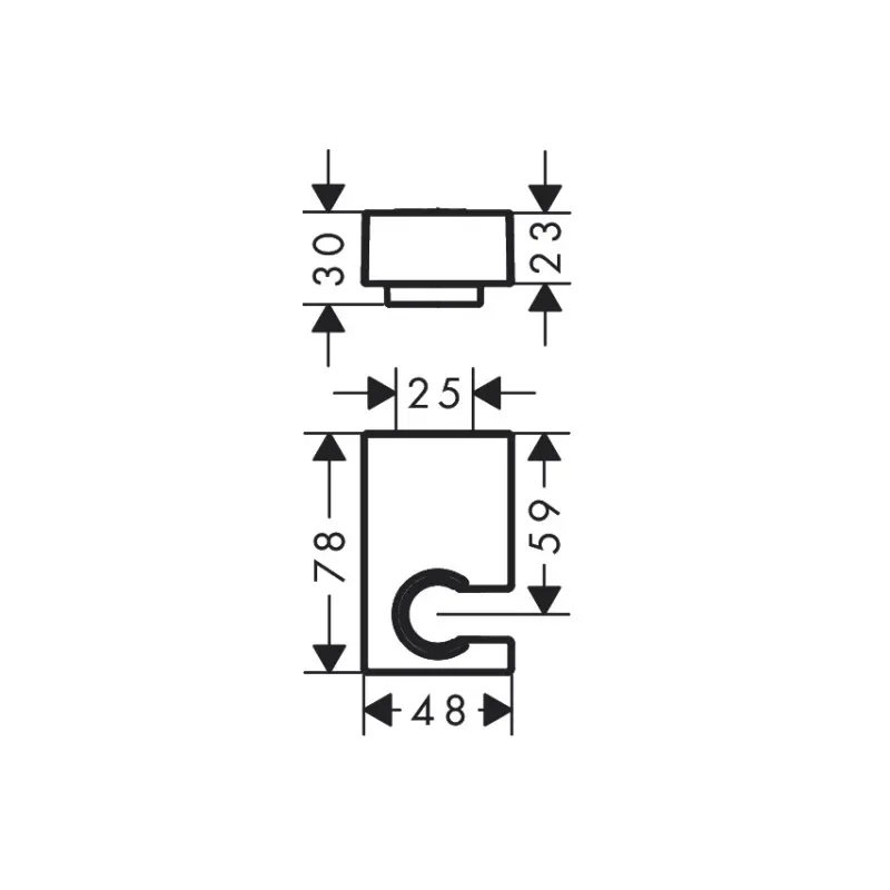 Hansgrohe Porter E 28387340 zidni držač tuš ručice brušeni crni hrom