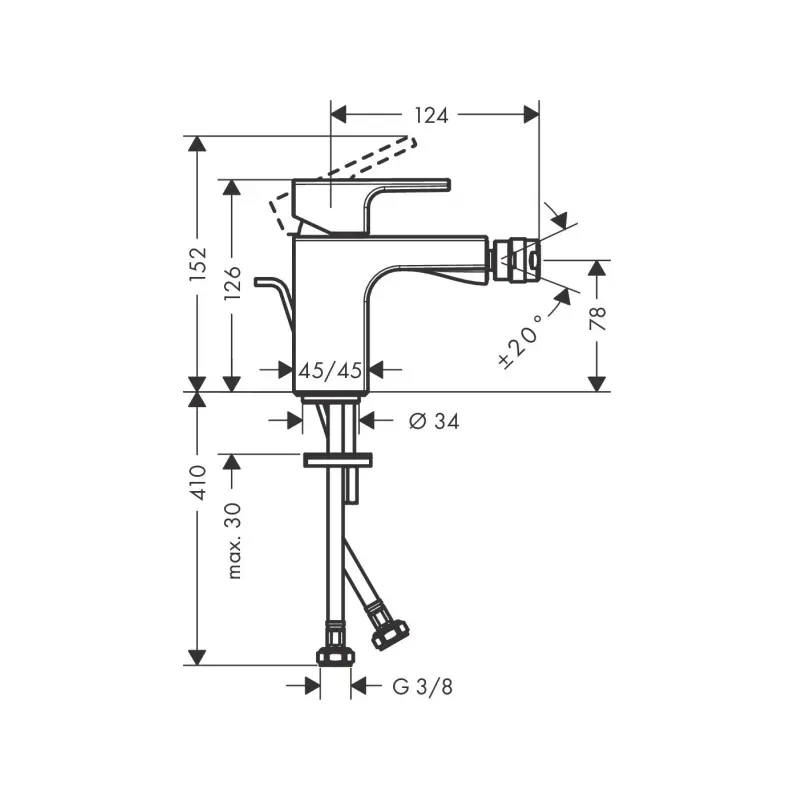 Hansgrohe Vernis Shape 71211000 slavina za bide sa odlivnim ventilom hrom