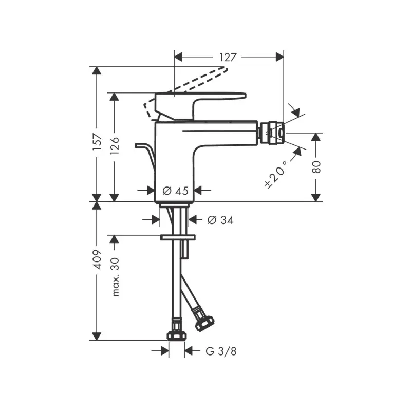 Hansgrohe Vernis Blend 71210000 slavina za bide sa odlivnim ventilom hrom