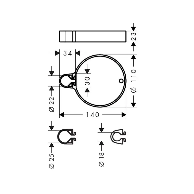 Hansgrohe Casetta C 28678000 držač za sapun za kliznu šipku 22 mm hrom
