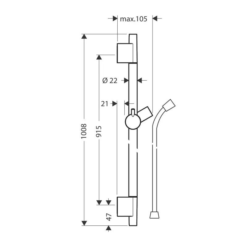 Hansgrohe Unica S Puro 28631140 klizna šipka 90 cm brušena bronza