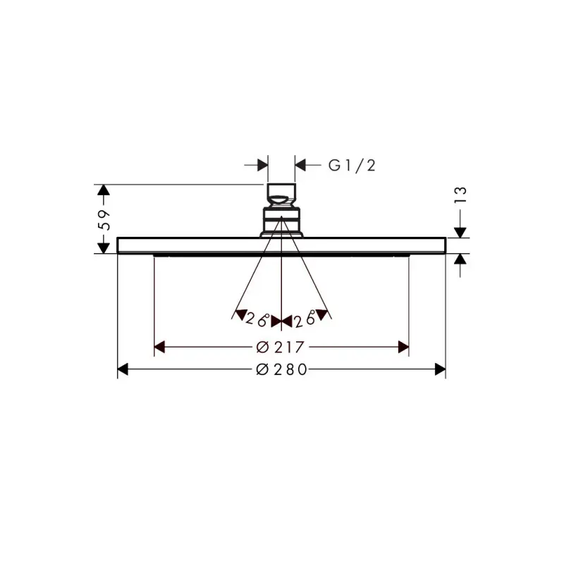 Hansgrohe Croma 26220000 nadglavna tuš ruža 280 mm hrom