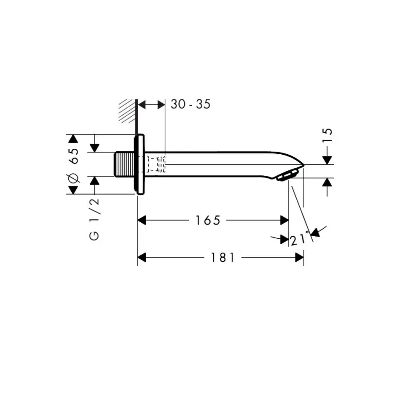 Hansgrohe Metris izliv za kadu 165 mm (31494000) - Slika 3