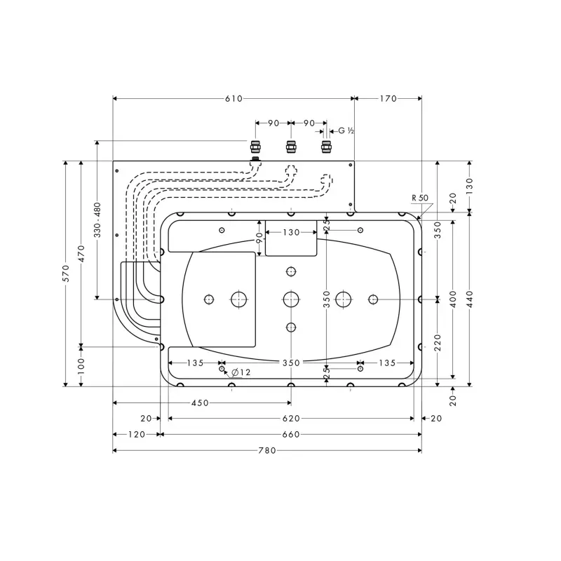 Hansgrohe Raindance Rainmaker 28414180 Basic set za nadglavnu tuš ružu 680/460 3jet