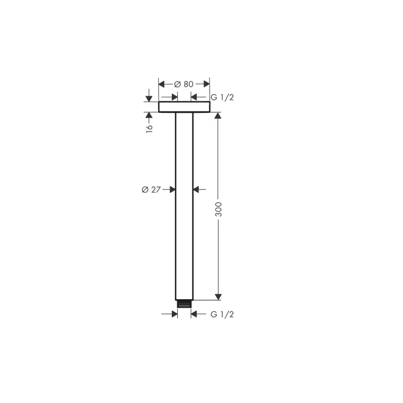 Hansgrohe 27389000 plafonski izliv za tuš ružu 30 cm hrom
