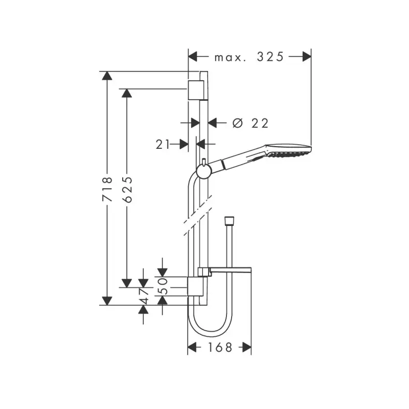 Hansgrohe Raindance Select E 26620400 klizna šipka set bela hrom