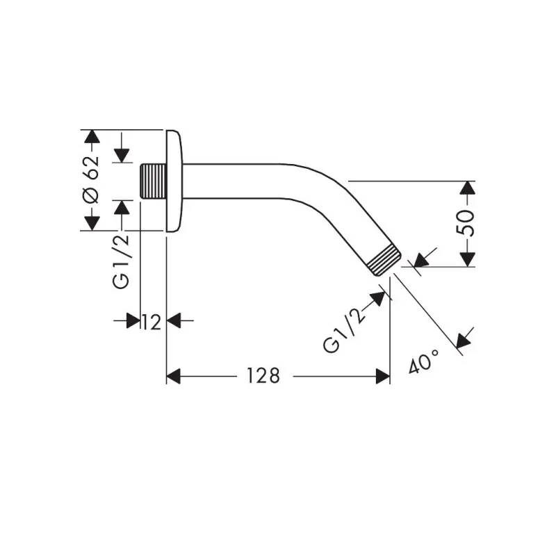 Hansgrohe 27411000 zidni izliv za tuš ružu 12,8 cm hrom