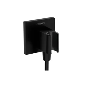 Hansgrohe FixFit E 26889670 zidni priključak Hansgrohe FixFit E 26889670 zidni priključak za tuš crevo sa držačem ručnog tuša mat crni