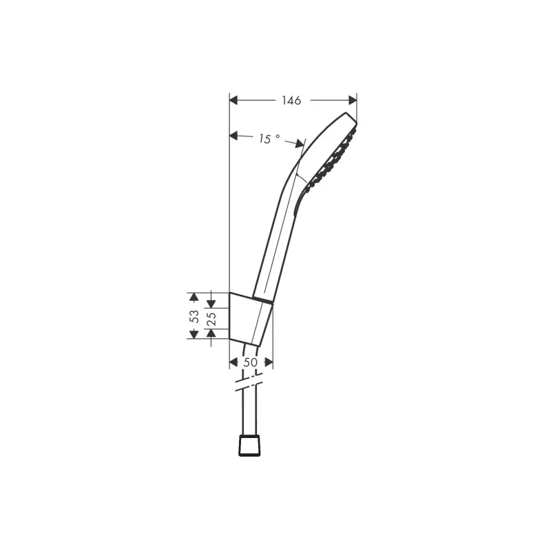 Hansgrohe Croma Select E tuš ručica sa držačem i crevom – bela/hrom (26424400) - Slika 3