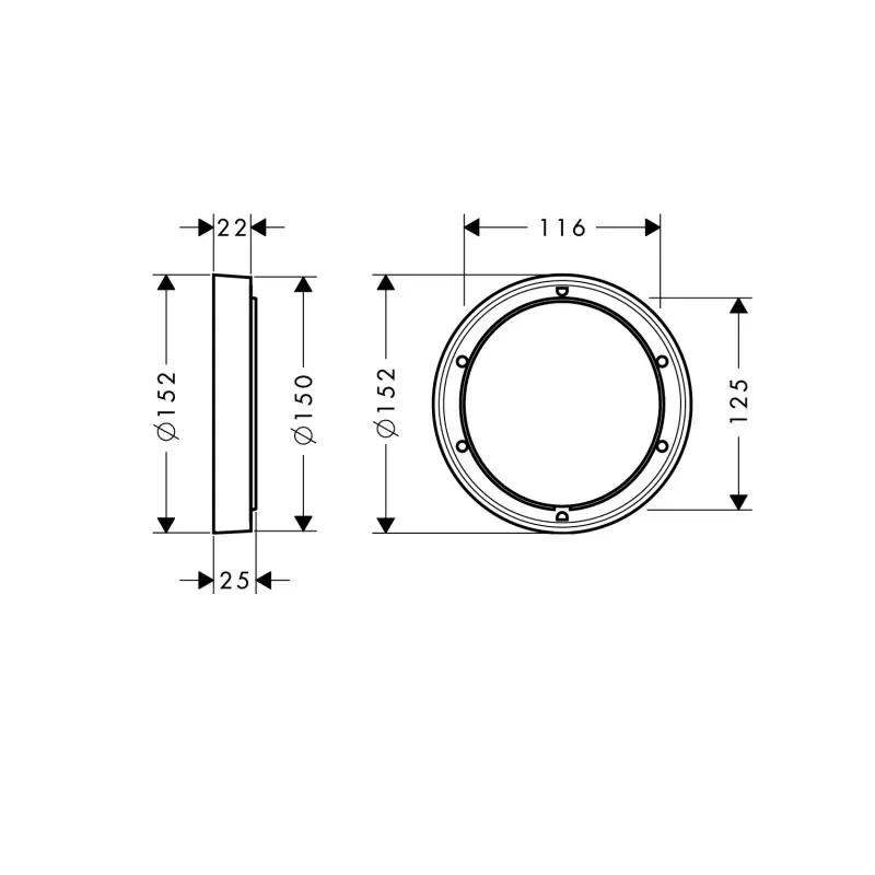 Hansgrohe produžni element za završne setove Ø 150 mm (13597000) - Slika 2