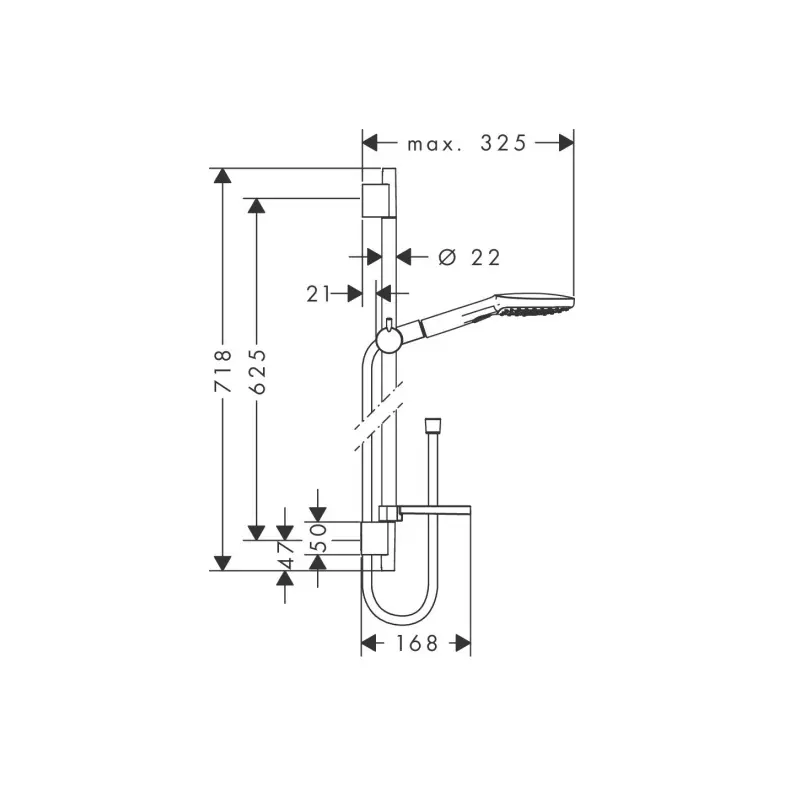 Hansgrohe Raindance Select E 26620000 klizna šipka set hrom