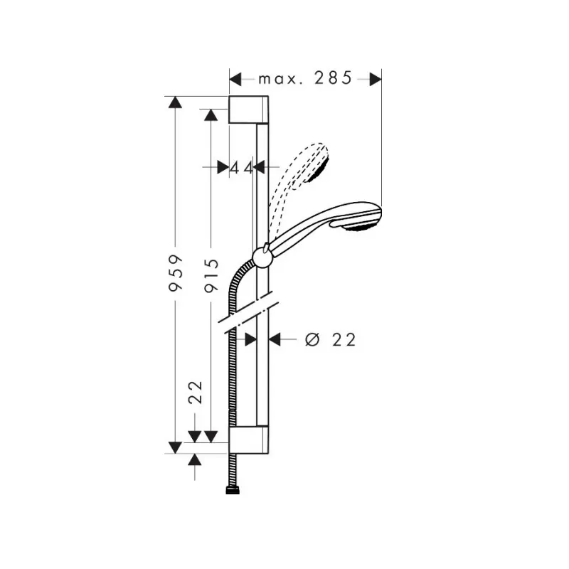 Hansgrohe Crometta Multi klizna šipka set (27766000) - Slika 3