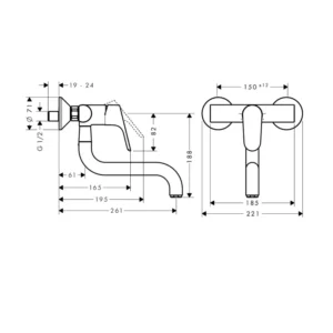 Hansgrohe Focus M41 zidna slavina za sudoperu chrome