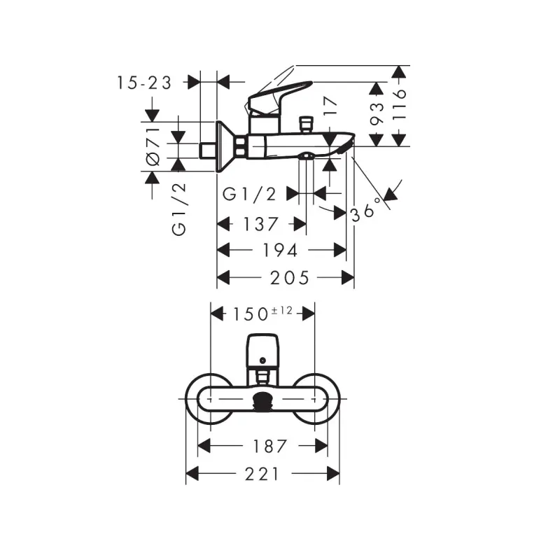 Hansgrohe Logis 71400000 slavina za kadu hrom