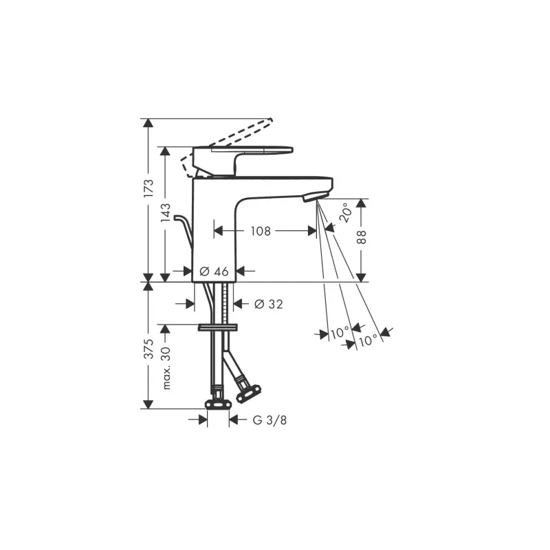 Hansgrohe Vernis Blend slavina za lavabo 100 crna sa sifonom