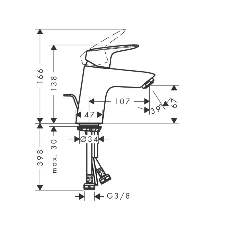 Hansgrohe Logis 70 slavina za lavabo hrom sa sifonom
