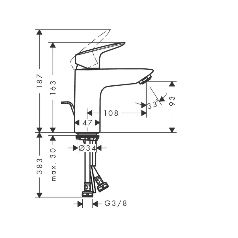 Hansgrohe Logis 100 slavina za lavabo coolstart (71102000) - Slika 3