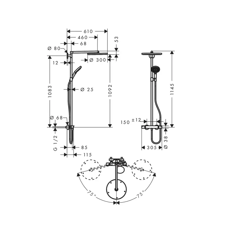 Hansgrohe Raindance S Showerpipe 300 27114000 tuš sistem