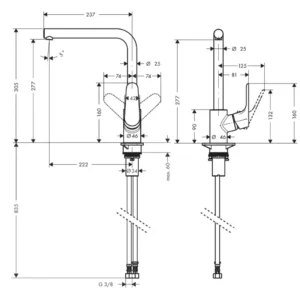 Hansgrohe Focus M41 280 slavina za sudoperu chrome visoki izliv