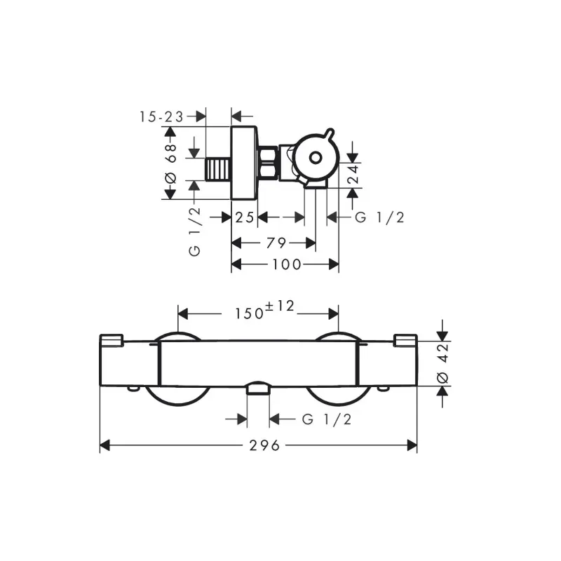 Hansgrohe Ecostat 1001 CL 13211000 termostatska slavina za kadu hrom