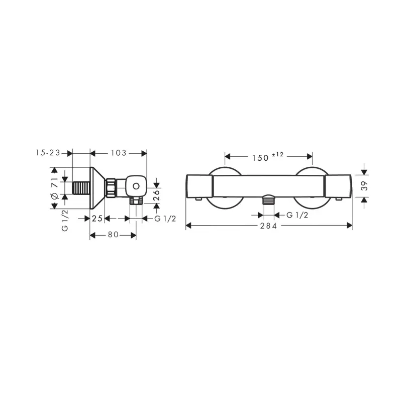 Hansgrohe Ecostat Universal slavina za kadu termostatska (13122000) - Slika 3