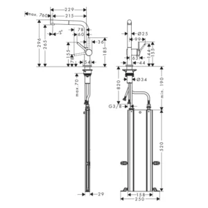 Hansgrohe Talis M54 270 slavina za sudoperu sBox inox izvlačni tuš