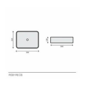 Rubicer RSB1RECB beli pravougaoni nadgradni lavabo od solid surface materijala 50 × 38 cm
