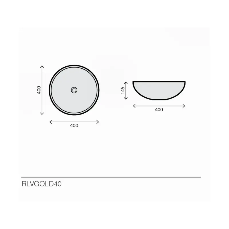 Rubicer Glass Gold okrugli nadgradni lavabo Ø40 cm od stakla (RLVGOLD40) - Slika 2