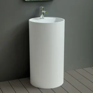 Rubicer RSPW58 beli cilindrični samostojeći lavabo Ø46 × 86 cm